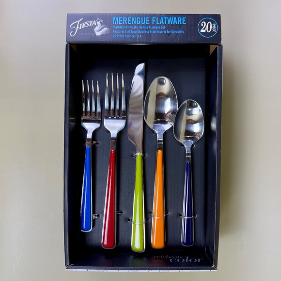 Fiesta Merengue Flatware Set – 20 Piece Colorful Service for 4 - Picture 1 of 14